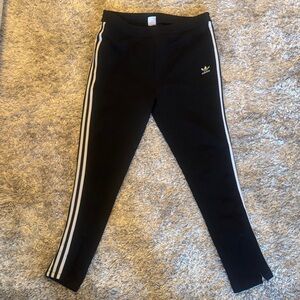 Adidas Women's Black Leggings with White Accents